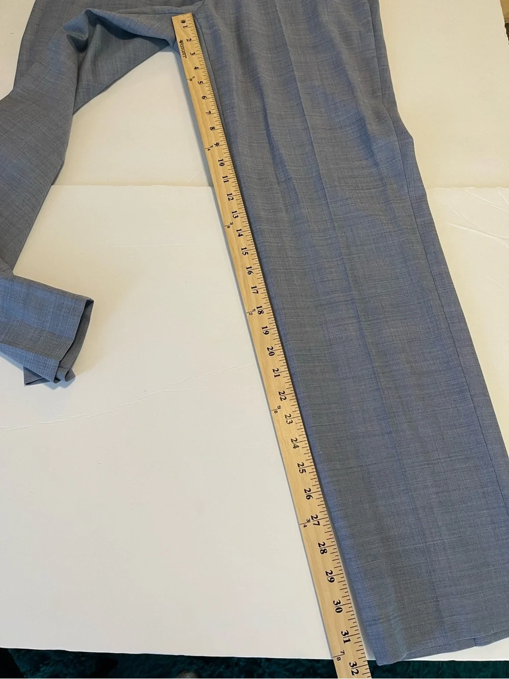 Calvin Klein x Slim Fit Dress Pants 33W Inseam 32 Blue Wool Blend Modern Formal